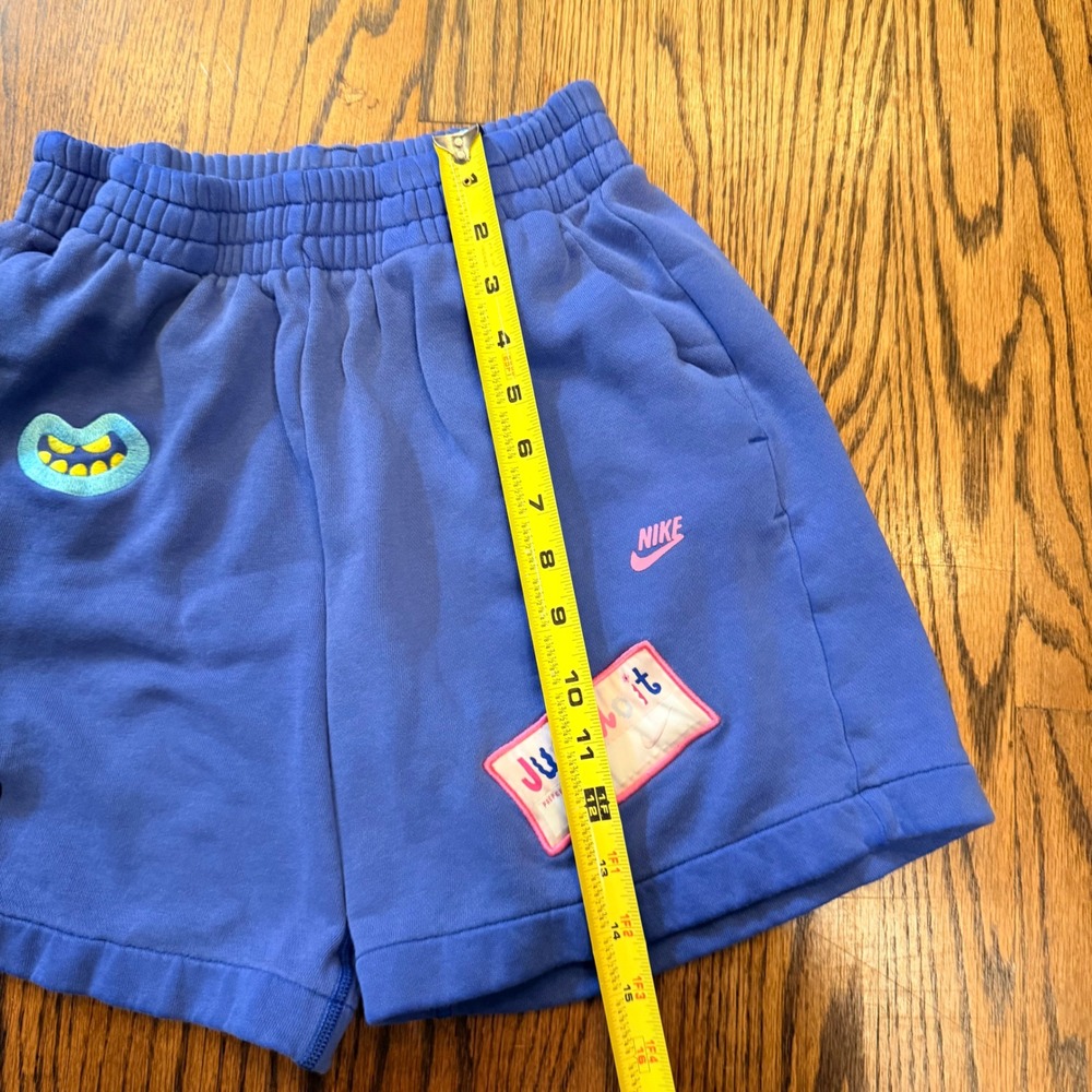 Nike FlyEase Sportswear Fleece Shorts Patch‎ Graphics Blue Kids Size Large - Picture 7 of 8